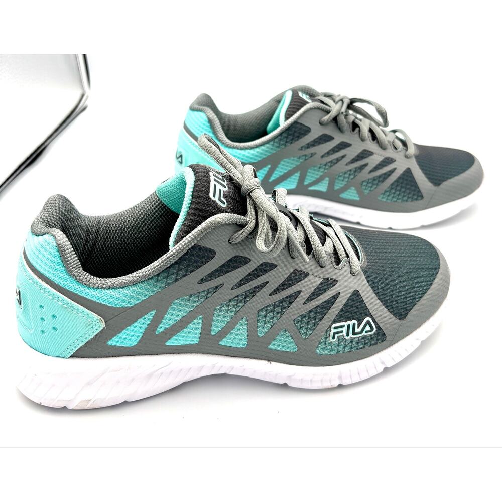 FILA Womens Athletic Memory Fantom 6 Running Lace Up Sneakers Size 8.5 Aqua/Gray